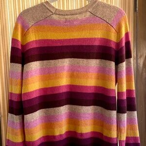 Velvet Brand 100% Striped Boxy Cashmere sweater